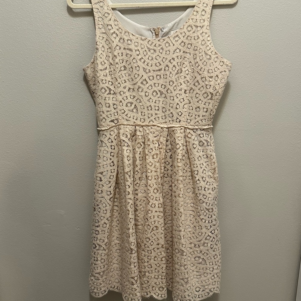 J Crew Blush Broderie Anglaise Dress, size 2 pre owned - Picture 4 of 11